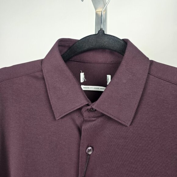 Projek Raw Burgundy Modern Fit Button Up Dress Shirt Size S - Picture 2 of 13